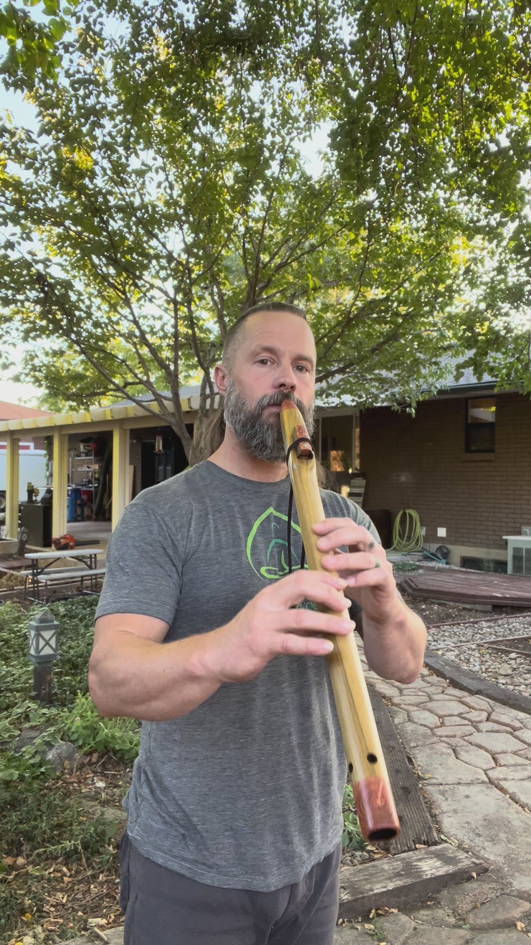 Poplar Flute with Black Locust and Black Walnut— E, 432 Hz